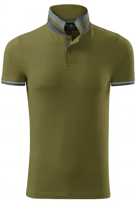 Moška polo majica z ovratnikom navzgor - avokado, XL