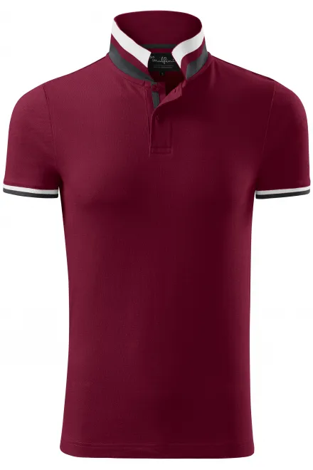 Moška polo majica z ovratnikom navzgor - garnet, XL