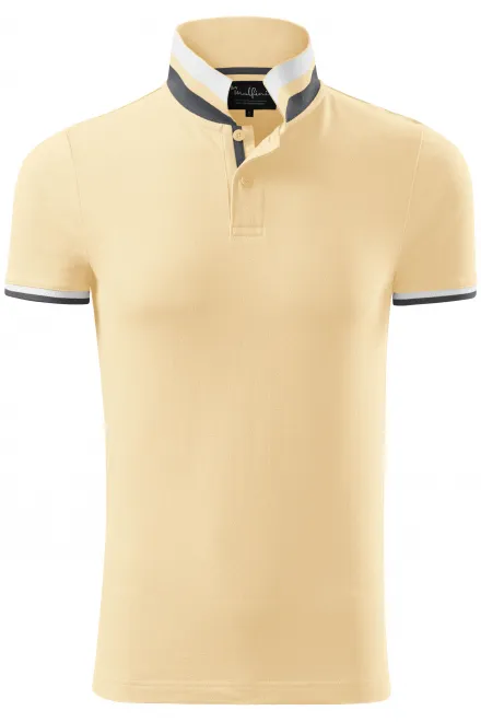 Moška polo majica z ovratnikom navzgor - vanilija, XL