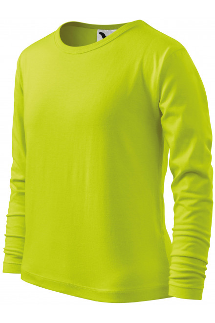 Otroška majica z dolgimi rokavi, apno zelena