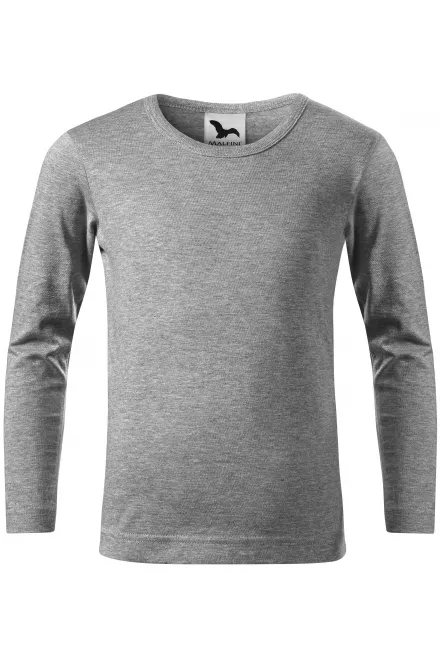 Otroška majica z dolgimi rokavi - temno siv marmor, 158 cm / 12 let