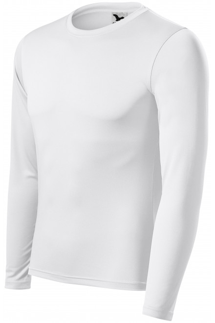 Športna majica z dolgimi rokavi, bela