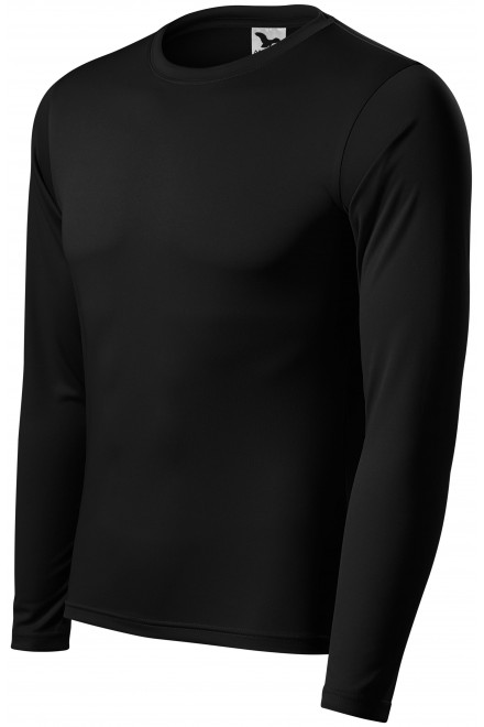 Športna majica z dolgimi rokavi, črna