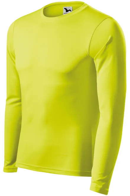 Športna majica z dolgimi rokavi, neonsko rumena