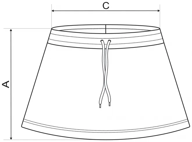 Žensko krilo - tabela dimenzij