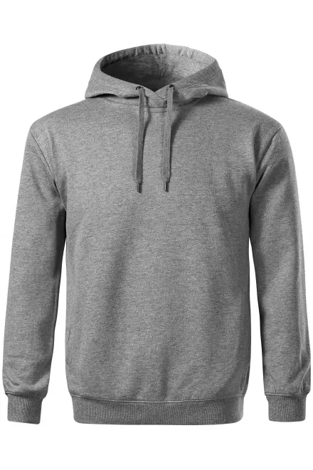 Udoben moški pulover s kapuco - temno siv marmor, XL