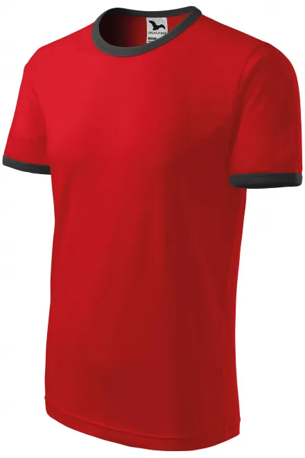 Uniseks kontrastna majica, rdeča