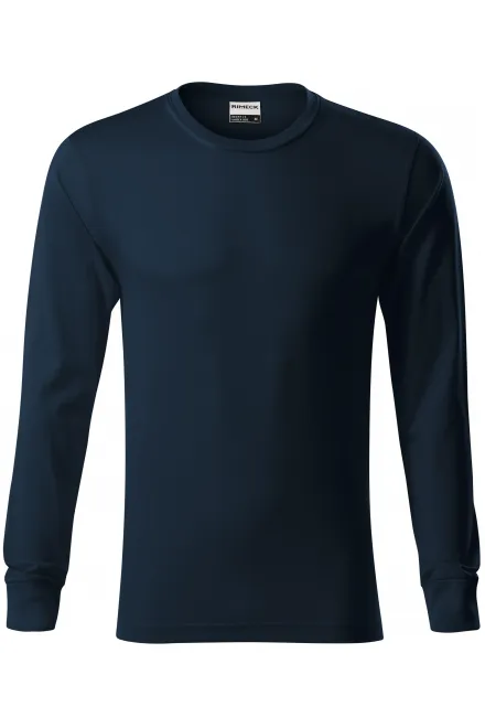 Vzdržljiva moška majica z dolgimi rokavi - temno modra, XL
