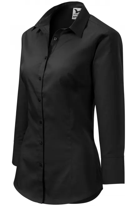 Ženska bluza z dolgimi rokavi, črna