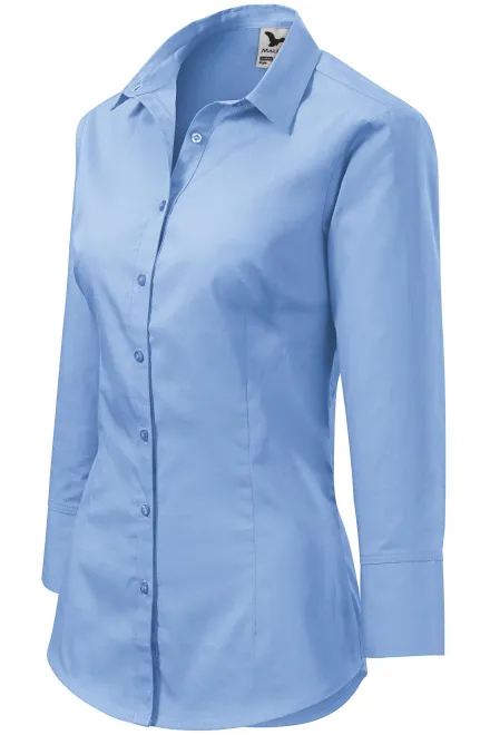 Ženska bluza z dolgimi rokavi, modro nebo