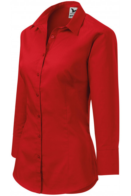 Ženska bluza z dolgimi rokavi, rdeča