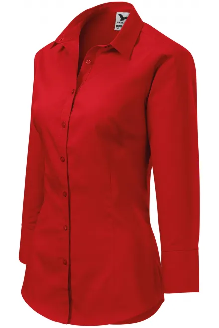 Ženska bluza z dolgimi rokavi, rdeča