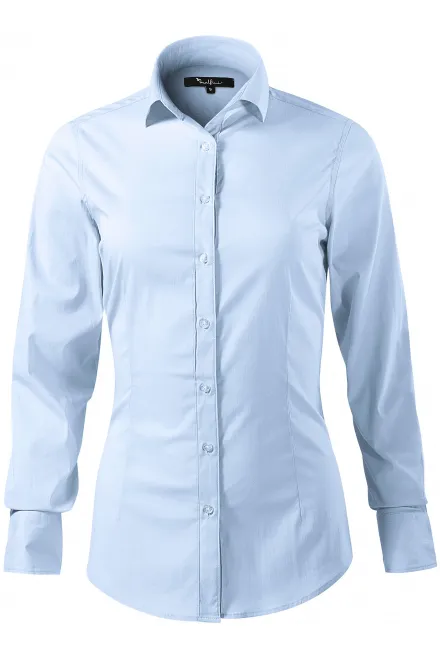 Ženska bluza z dolgimi rokavi slim fit - svetlo modra, M