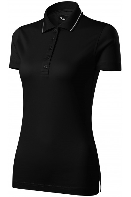 Ženska elegantna mercerizirana polo majica, črna