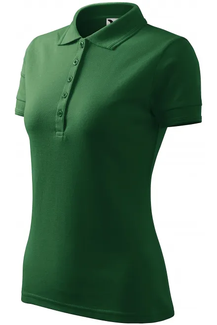 Ženska elegantna polo majica, steklenica zelena