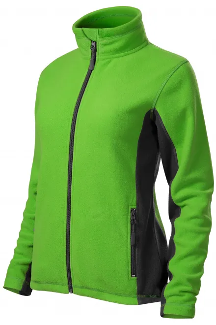 Ženska flis jakna v kontrastu, jabolčno zelena