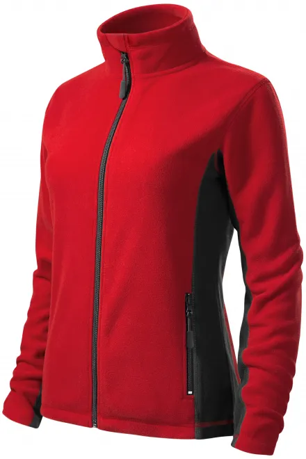 Ženska flis jakna v kontrastu, rdeča