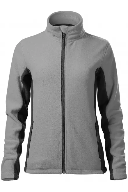 Ženska flis jakna v kontrastu - svetlo siva, XS