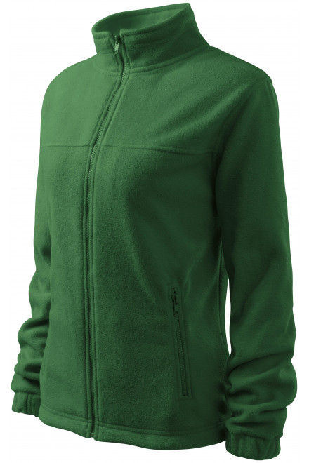 Ženska jakna iz flisa, steklenica zelena