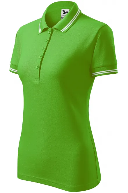 Ženska kontra majica polo, jabolčno zelena