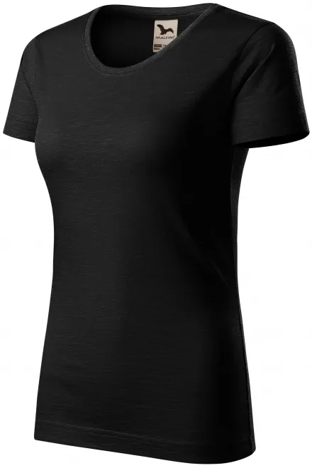 Ženska majica iz teksturiranega organskega bombaža, črna