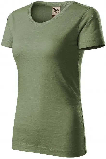 Ženska majica iz teksturiranega organskega bombaža, khaki