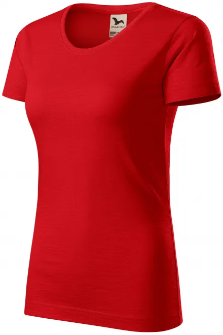 Ženska majica iz teksturiranega organskega bombaža, rdeča