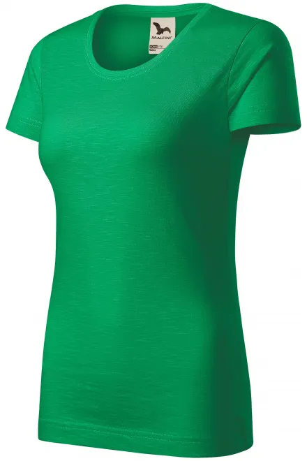 Ženska majica iz teksturiranega organskega bombaža, travnato zelena