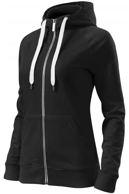 Ženska majica s kapuco v kontrastu, črna