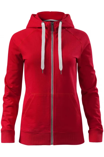 Ženska majica s kapuco v kontrastu - formula red, XS