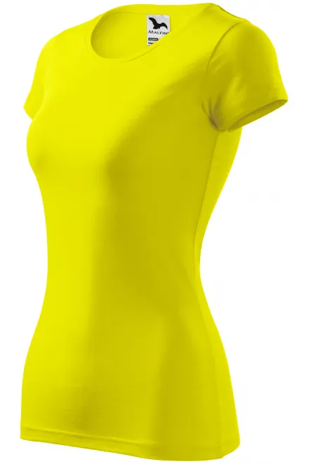 Ženska majica slim-fit, limonino rumena
