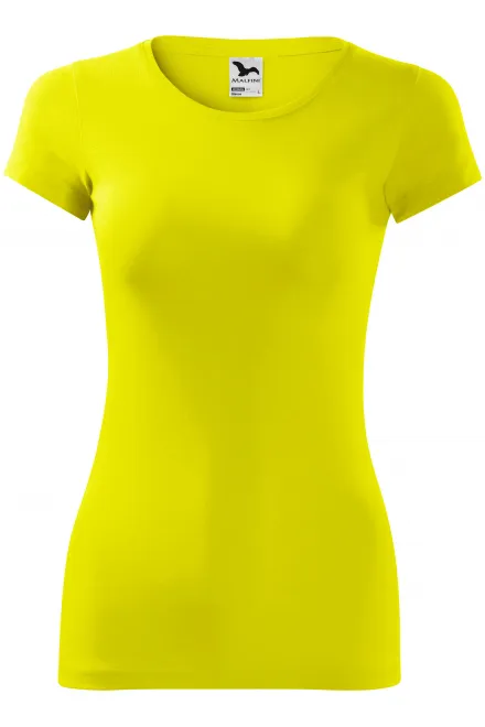 Ženska majica slim-fit - limonino rumena, M