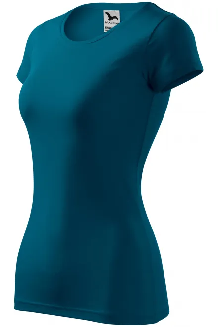 Ženska majica slim-fit, petrol blue