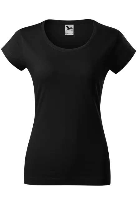 Ženska majica slim fit z okroglim izrezom - črna, XS
