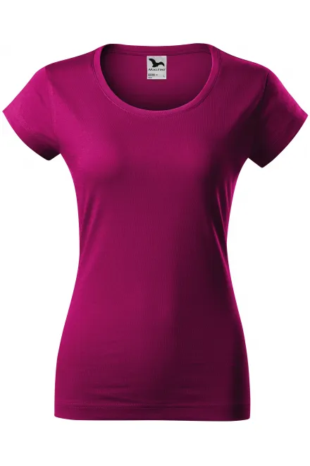Ženska majica slim fit z okroglim izrezom - fuchsia red, XS