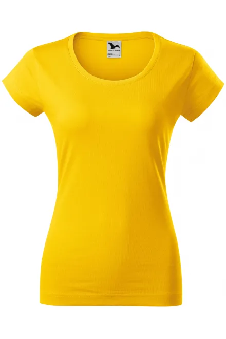 Ženska majica slim fit z okroglim izrezom - rumena, XS