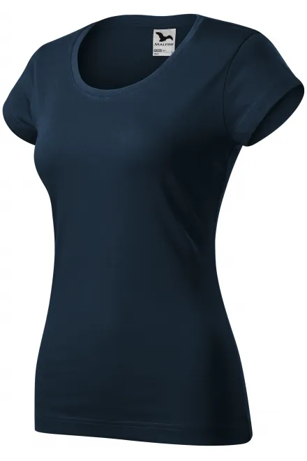 Ženska majica slim fit z okroglim izrezom, temno modra