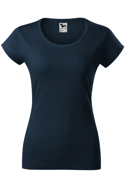 Ženska majica slim fit z okroglim izrezom - temno modra, XS