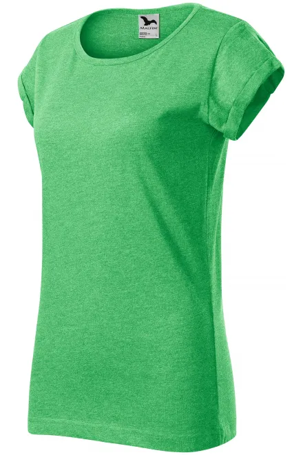 Ženska majica z zavihanimi rokavi, zeleni marmor