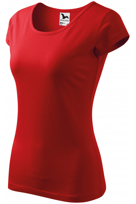 Ženska majica z zelo kratkimi rokavi, rdeča