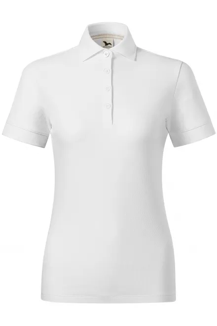 Ženska polo majica iz organskega bombaža - bela, 2XL
