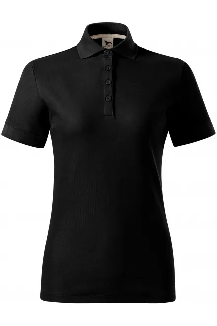 Ženska polo majica iz organskega bombaža - črna, 2XL