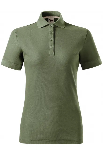 Ženska polo majica iz organskega bombaža - khaki, 2XL