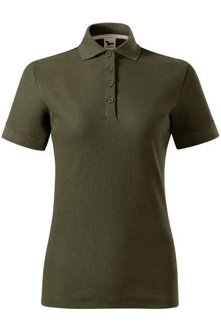 Ženska polo majica iz organskega bombaža - military, 2XL