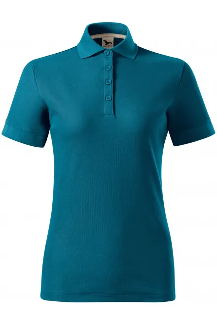 Ženska polo majica iz organskega bombaža - petrol blue, 2XL