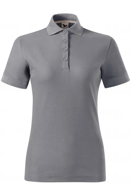 Ženska polo majica iz organskega bombaža - staro srebro, 2XL