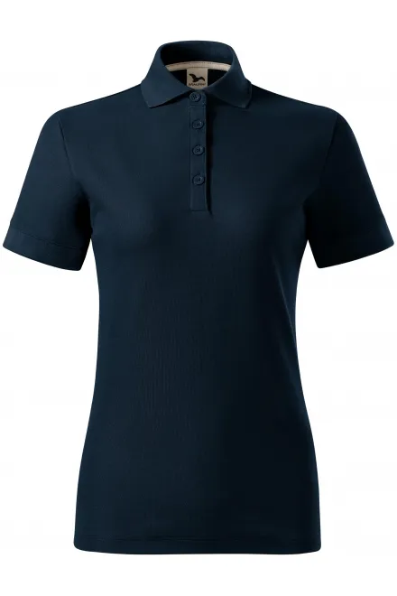 Ženska polo majica iz organskega bombaža - temno modra, 2XL