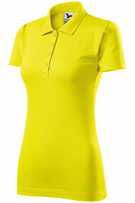 Ženska polo majica slim fit, limonino rumena