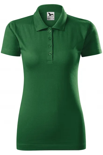 Ženska polo majica slim fit - steklenica zelena, XS