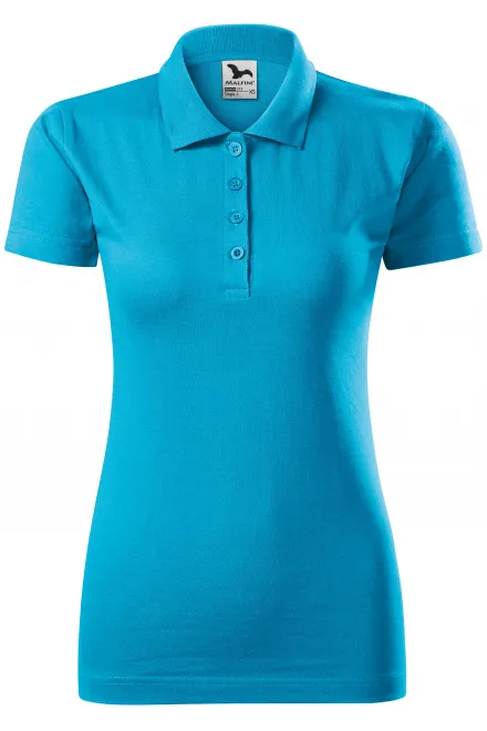 Ženska polo majica slim fit - turkizno, XS